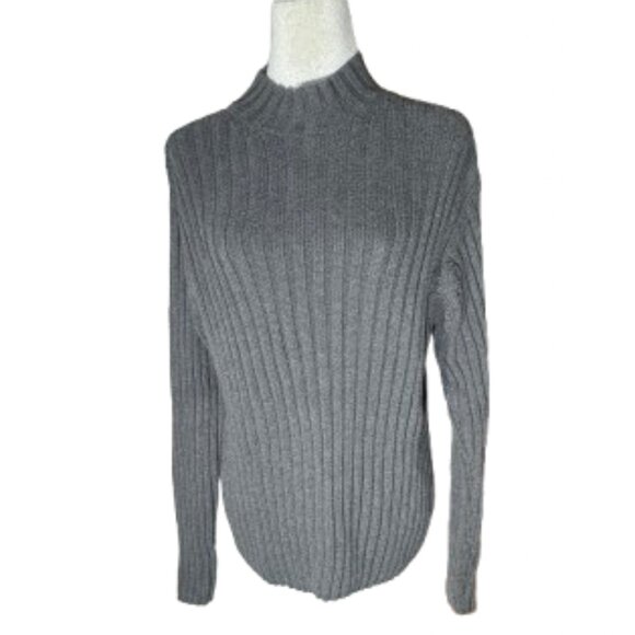 The Children's Place Other - Gray Ribbed The Children's Place Long Sleeve Mock Sweater Size XL (14)
